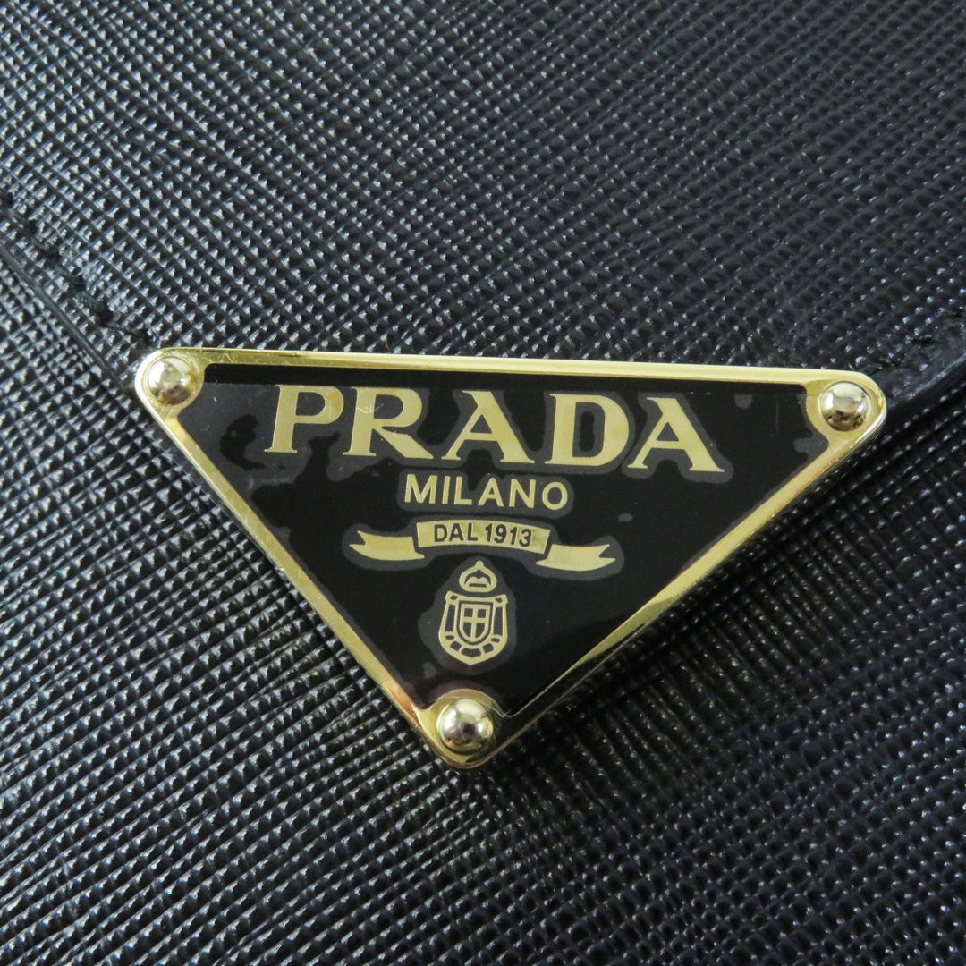 PRADA Mobile phones and smartphone accessories 1BP050 Safiano leather black Saffiano leather mini bag Women Used Authentic