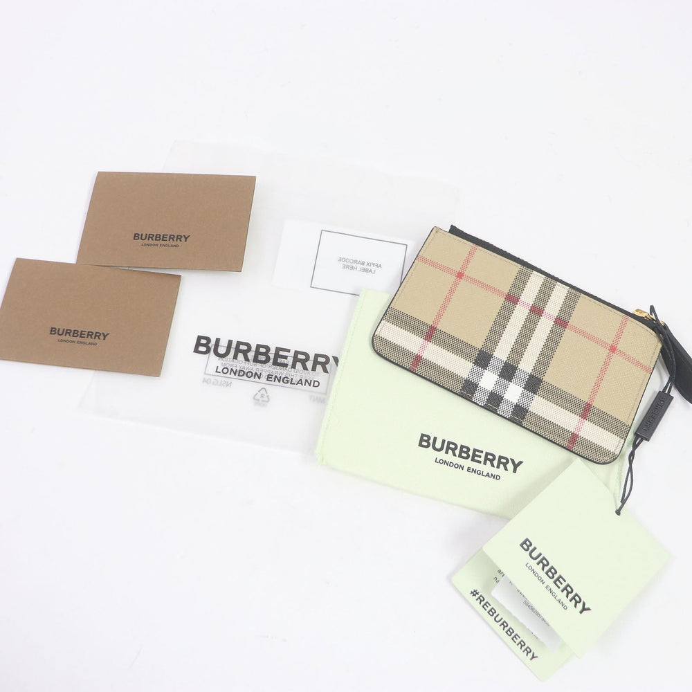 BURBERRY Coin case 8058472 Leather, PVCArchive Beige mens Used Authentic