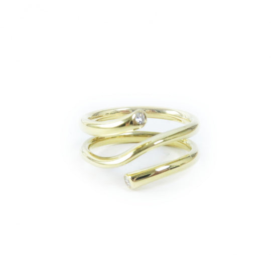Georg Jensen Ring 491513A Main: 750, Part: Diamond gold Magic ring Women Used Authentic