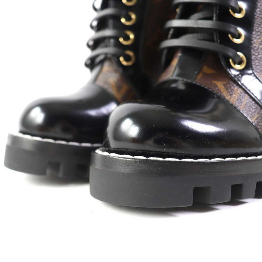 LOUIS VUITTON Ankle boots Part: Leather Black brown Star trail line Women 34 Used Authentic