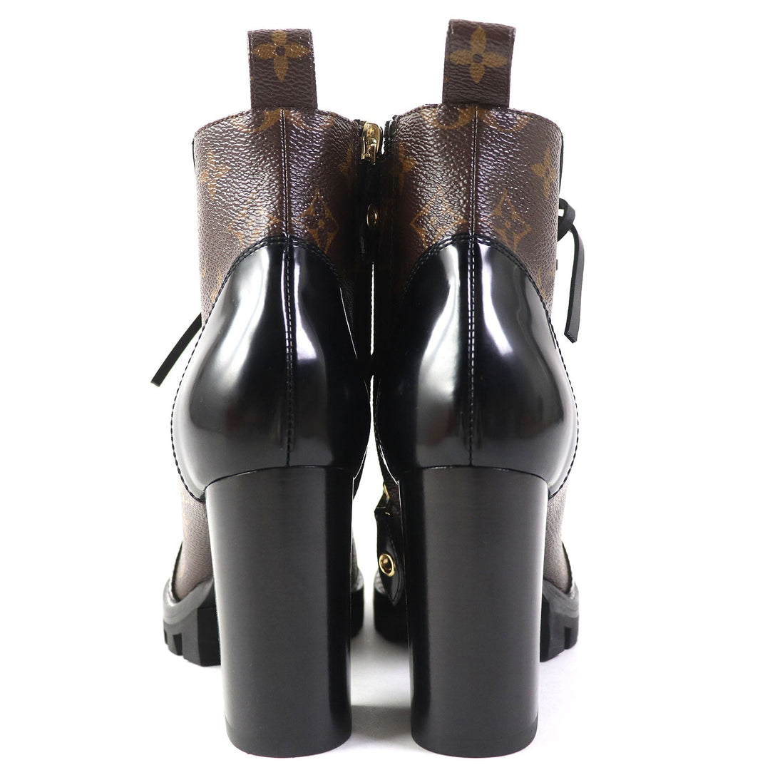 LOUIS VUITTON Ankle boots Part: Leather Black brown Star trail line Women 34 Used Authentic