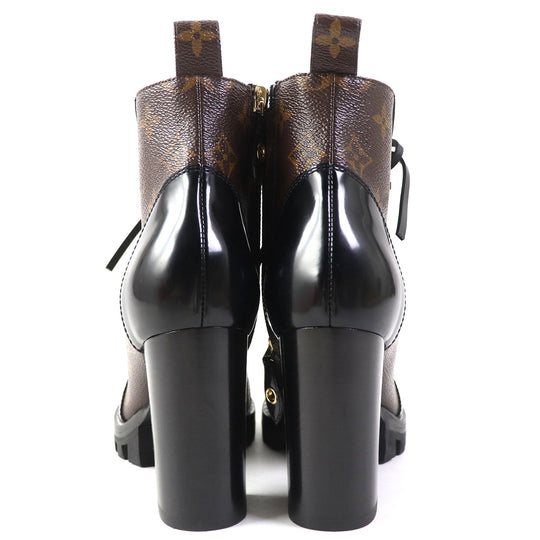 LOUIS VUITTON Ankle boots Part: Leather Black brown Star trail line Women 34 Used Authentic