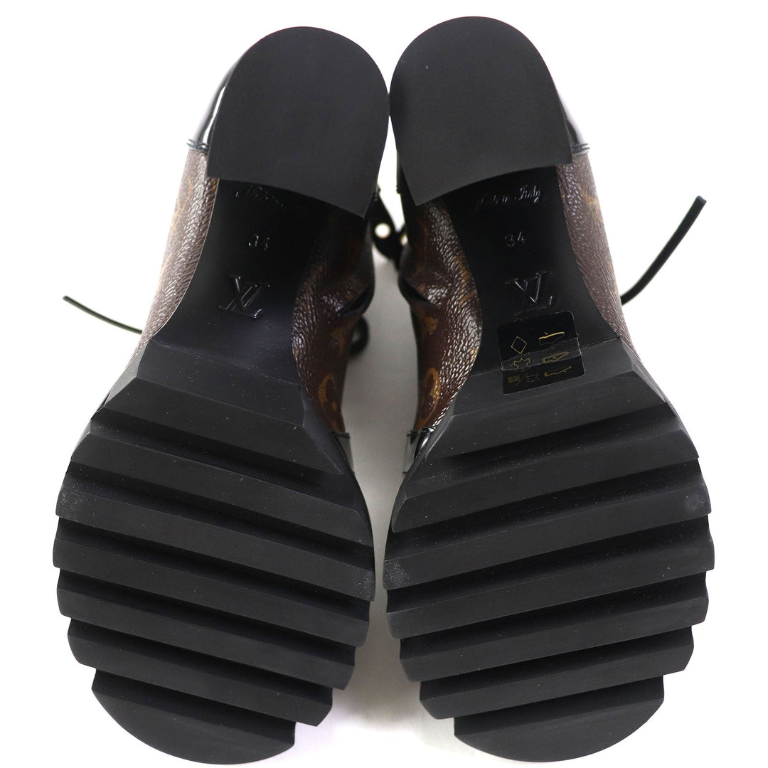 LOUIS VUITTON Ankle boots Part: Leather Black brown Star trail line Women 34 Used Authentic