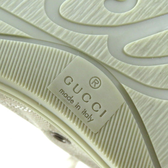GUCCI High cut sneakers 426186 Main: Canvas, Part: Leather light beige Women 34.5 Used Authentic