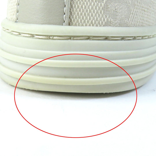 GUCCI High cut sneakers 426186 Main: Canvas, Part: Leather light beige Women 34.5 Used Authentic
