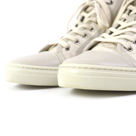 GUCCI High cut sneakers 426186 Main: Canvas, Part: Leather light beige Women 34.5 Used Authentic