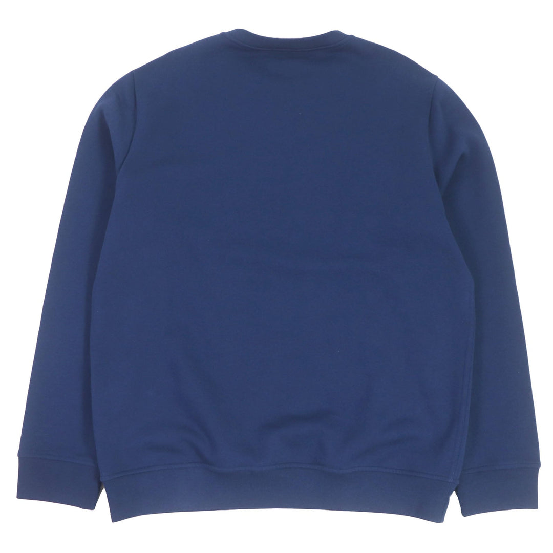 HERMES sweat Main: 100% cotton, Rib: 90% cotton, 10% polyurethane, Part: Sheep leather blue Chevaux en symmetry mens XL Used Authentic