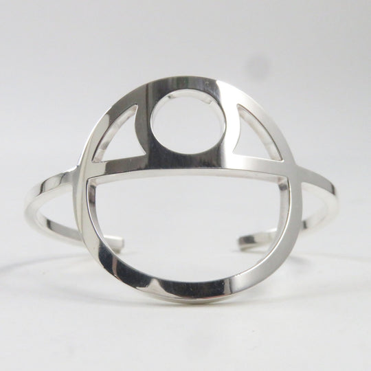 HERMES Bangle Main�FAG925 Silver Chene Dunkle Game mens Used Authentic
