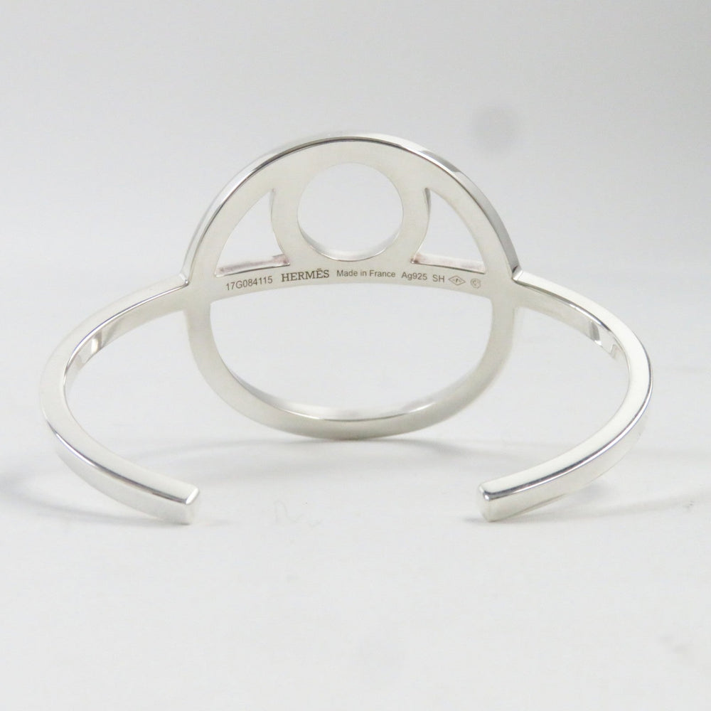 HERMES Bangle Main�FAG925 Silver Chene Dunkle Game mens Used Authentic