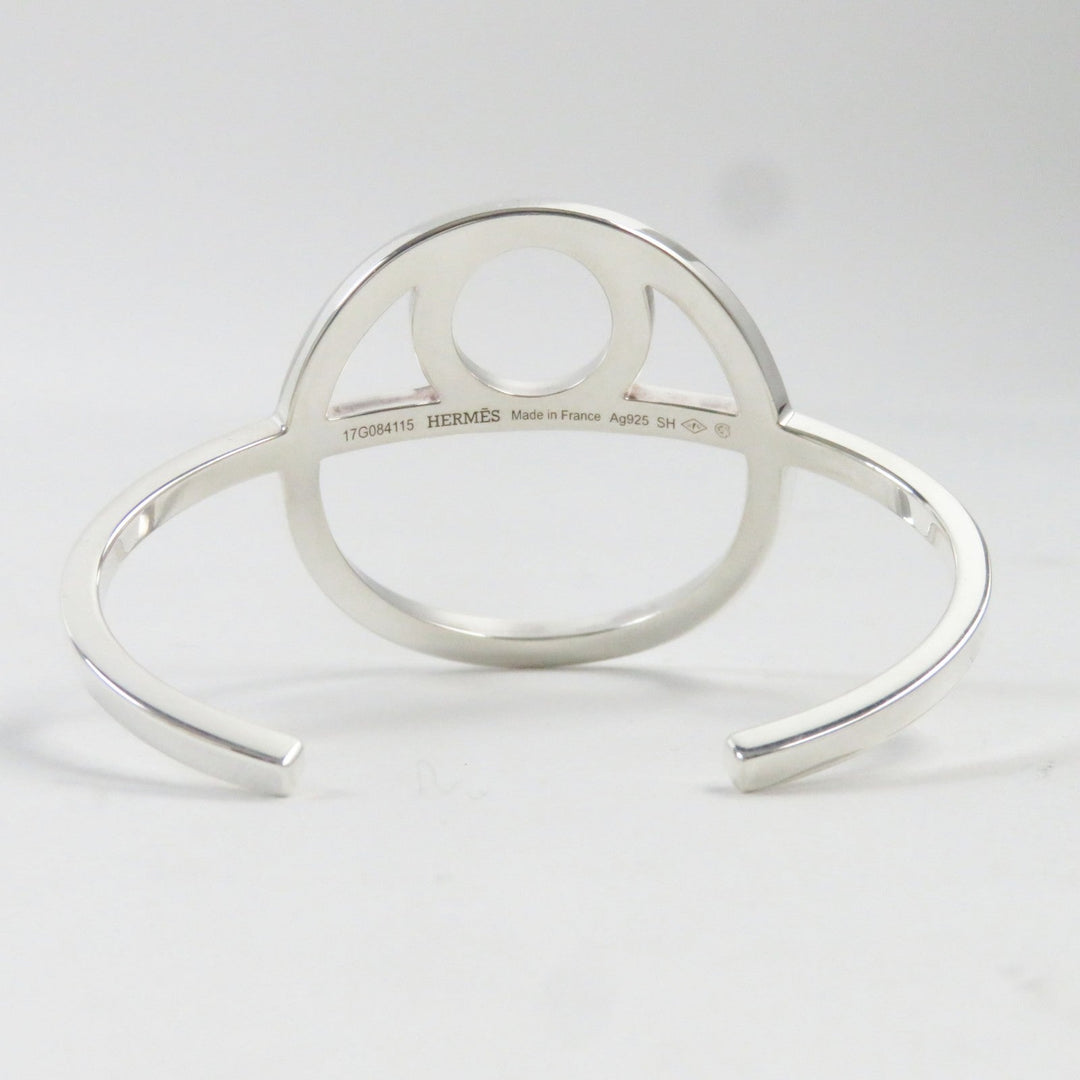 HERMES Bangle Main�FAG925 Silver Chene Dunkle Game mens Used Authentic