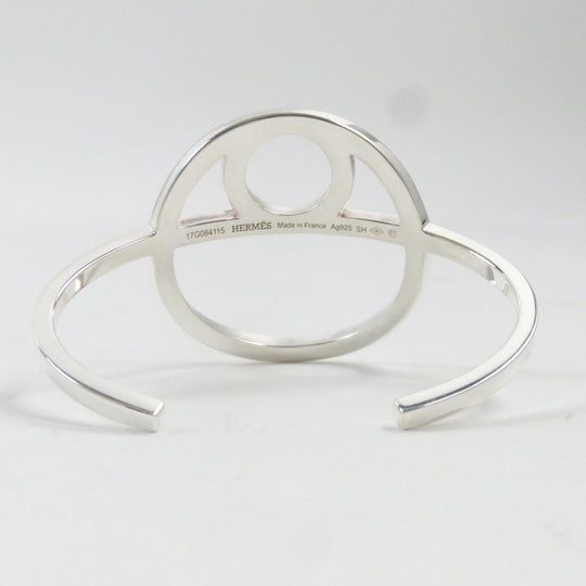 HERMES Bangle Main�FAG925 Silver Chene Dunkle Game mens Used Authentic