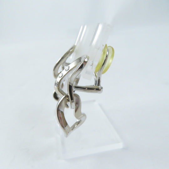 Georg Jensen Earring Main: 750, Part: Diamond gold Double heart design Women Used Authentic