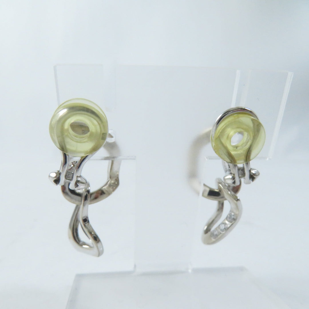 Georg Jensen Earring Main: 750, Part: Diamond gold Double heart design Women Used Authentic