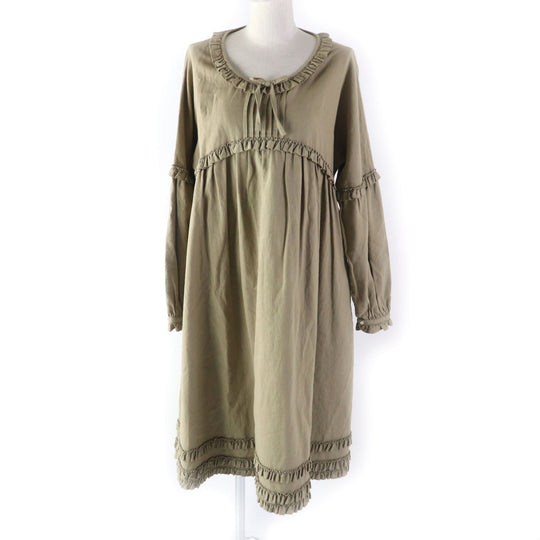 PINK HOUSE one piece A2103FBY368 Main: 78% cotton, Main: 22% other Brown Women Size unknown Used Authentic