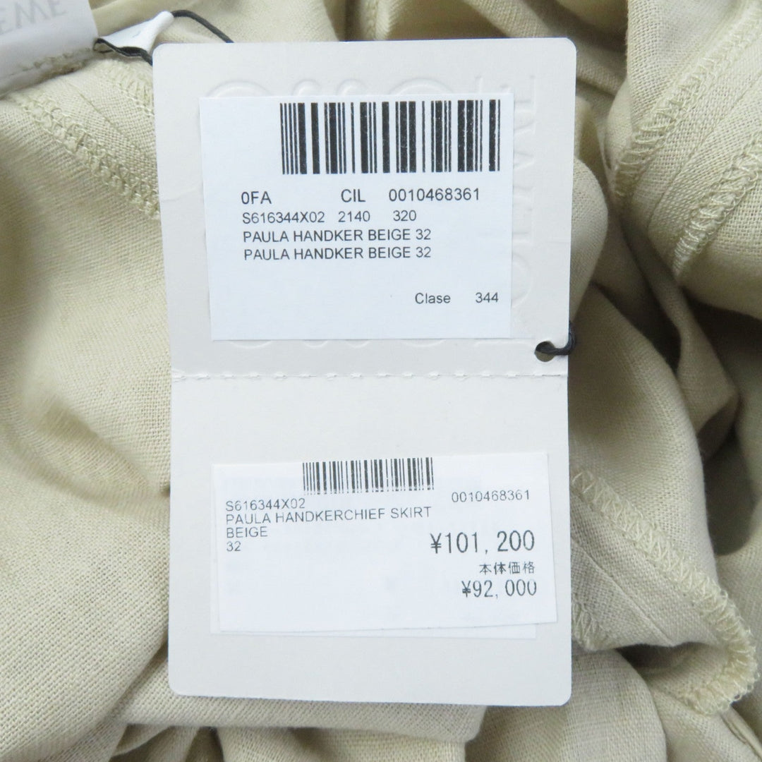 LOEWE skirt S616344X02 Main: 100% cotton, part: 51% linen, part: 49% cotton beige Women 32 Used Authentic