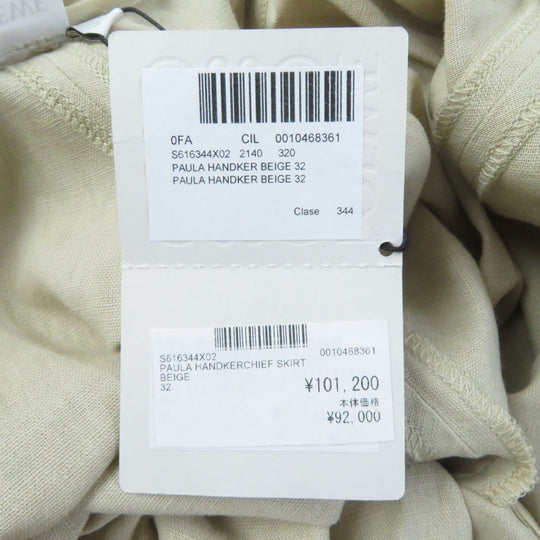 LOEWE skirt S616344X02 Main: 100% cotton, part: 51% linen, part: 49% cotton beige Women 32 Used Authentic