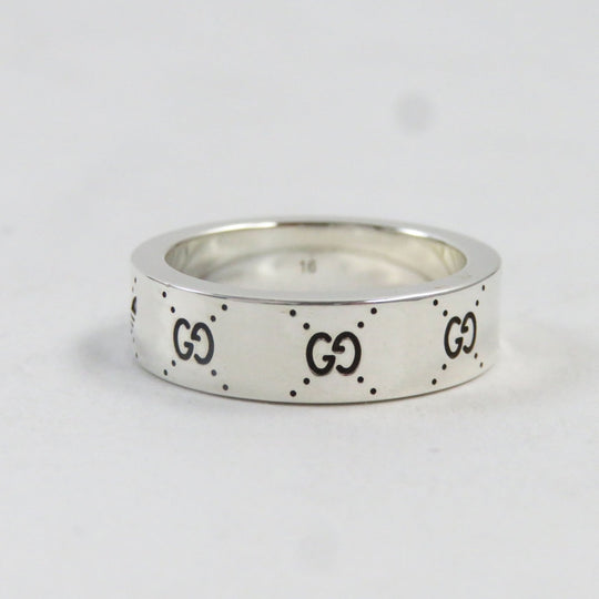GUCCI Ring 702764 Main�FAG925 Silver Engraving Ring mens 16 Used Authentic