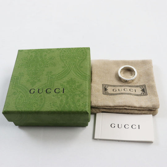 GUCCI Ring 702764 Main�FAG925 Silver Engraving Ring mens 16 Used Authentic