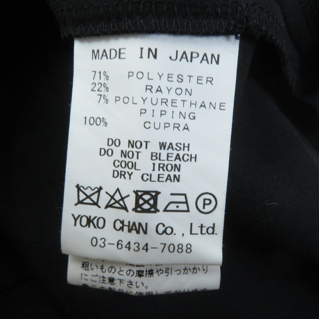YOKO CHAN one piece YCD-318-398 Main: 71% polyester, Main: 22% rayon, Main: 7% polyurethane, Part: 100% cupra black Women 40 Used Authentic