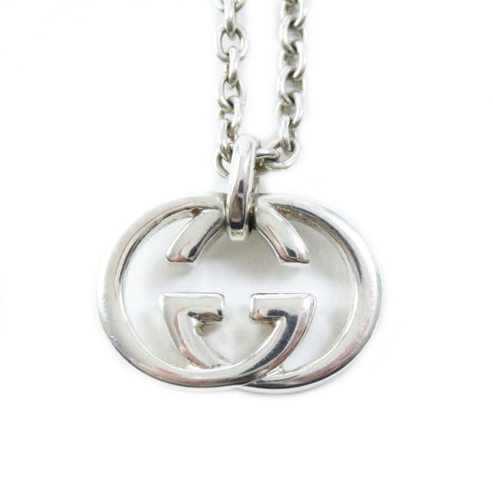GUCCI Necklace 190484-J8400-8106 Main�FAG925 Silver Interlocking Double G mens(Unisex) Used Authentic