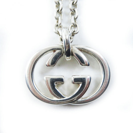 GUCCI Necklace 190484-J8400-8106 Main�FAG925 Silver Interlocking Double G mens(Unisex) Used Authentic