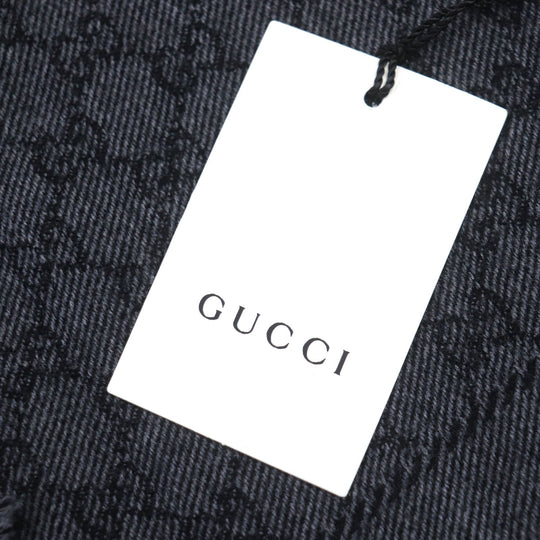 GUCCI Scarf 402093 Main: 100% wool Gray black mens Used Authentic
