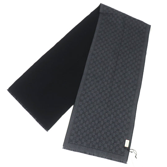 GUCCI Scarf 402093 Main: 100% wool Gray black mens Used Authentic