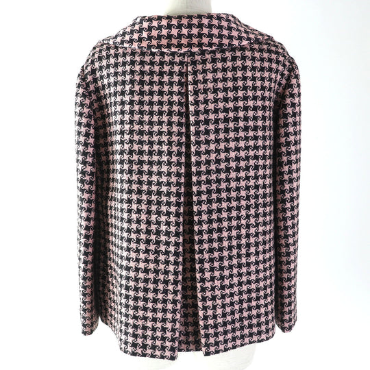 GUCCI tailored jacket 674323 Main: 90% wool, Main: 10% polyamide (nylon), Lining: 100% silk Pink black Women 40 Used Authentic