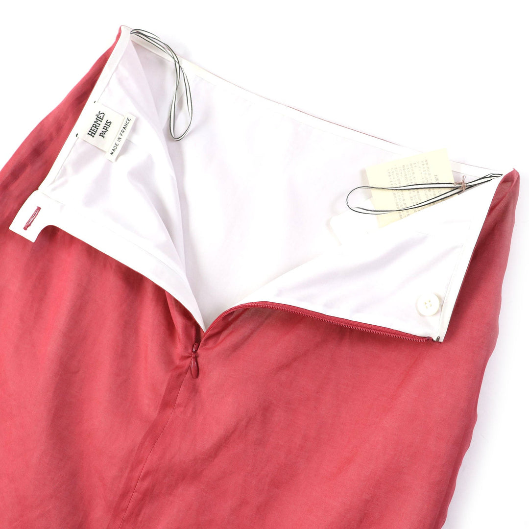 HERMES Tight Skirt Outer: 100% cotton, Lining: 100% cupra pink Women 34 Used Authentic