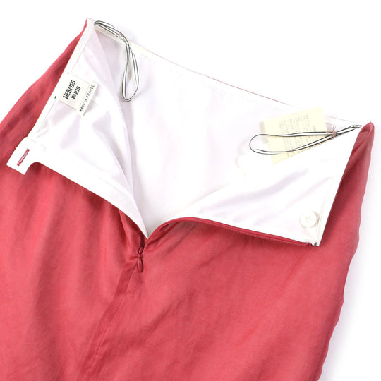 HERMES Tight Skirt Outer: 100% cotton, Lining: 100% cupra pink Women 34 Used Authentic