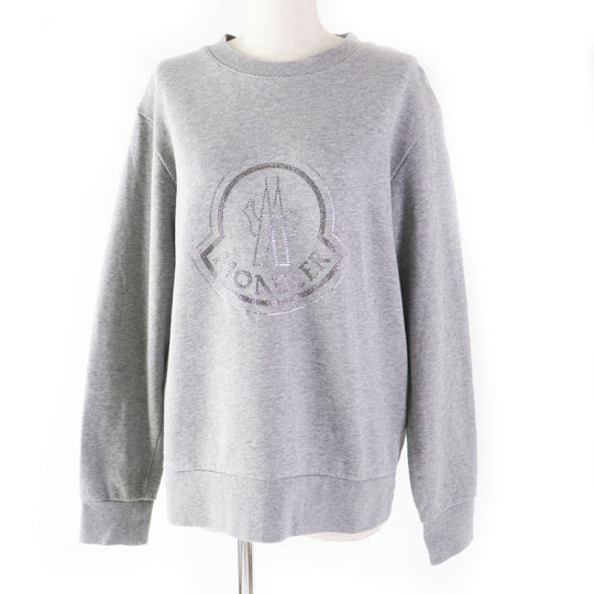 MONCLER pullover Outer material: 92% cotton, Outer material: 8% nylon, Part: 98% cotton, Part: 2% polyurethane gray MAGLIA Women XS Used Authentic