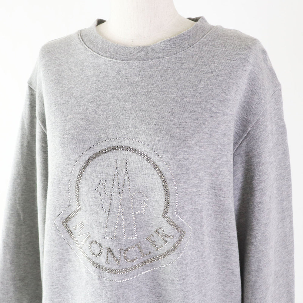 MONCLER pullover Outer material: 92% cotton, Outer material: 8% nylon, Part: 98% cotton, Part: 2% polyurethane gray MAGLIA Women XS Used Authentic