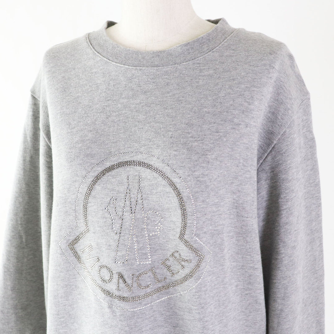 MONCLER pullover Outer material: 92% cotton, Outer material: 8% nylon, Part: 98% cotton, Part: 2% polyurethane gray MAGLIA Women XS Used Authentic