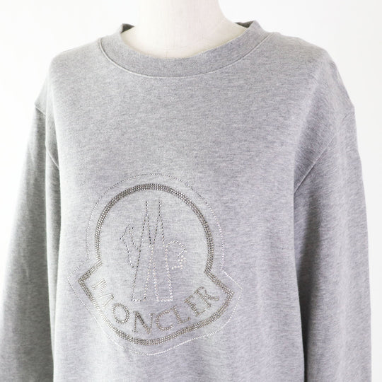 MONCLER pullover Outer material: 92% cotton, Outer material: 8% nylon, Part: 98% cotton, Part: 2% polyurethane gray MAGLIA Women XS Used Authentic