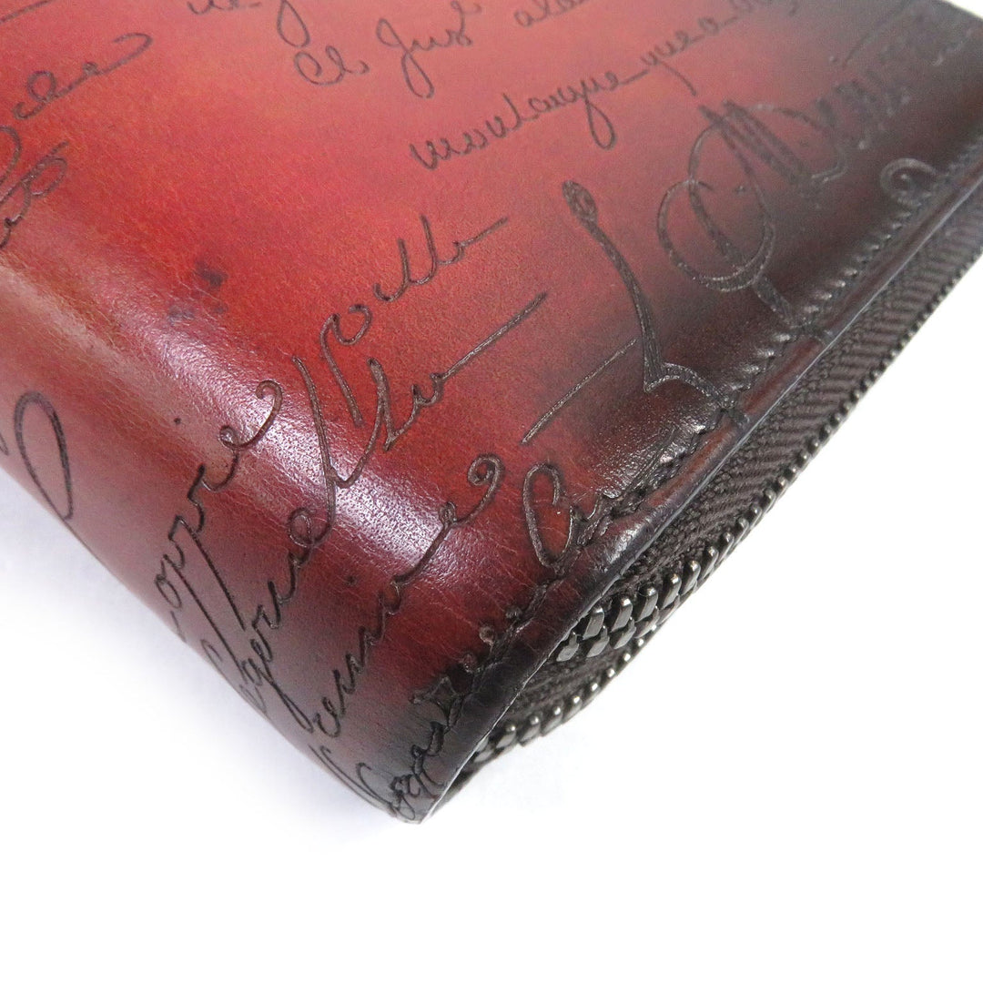 Berluti Long Wallet Purse Main: Leather Brown mens Used Authentic