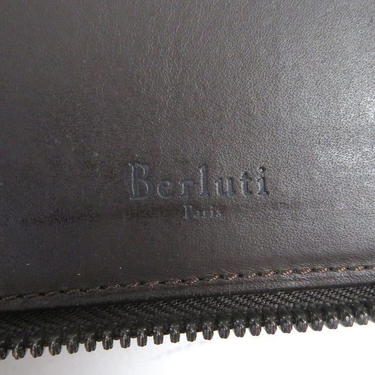 Berluti Long Wallet Purse Main: Leather Brown mens Used Authentic