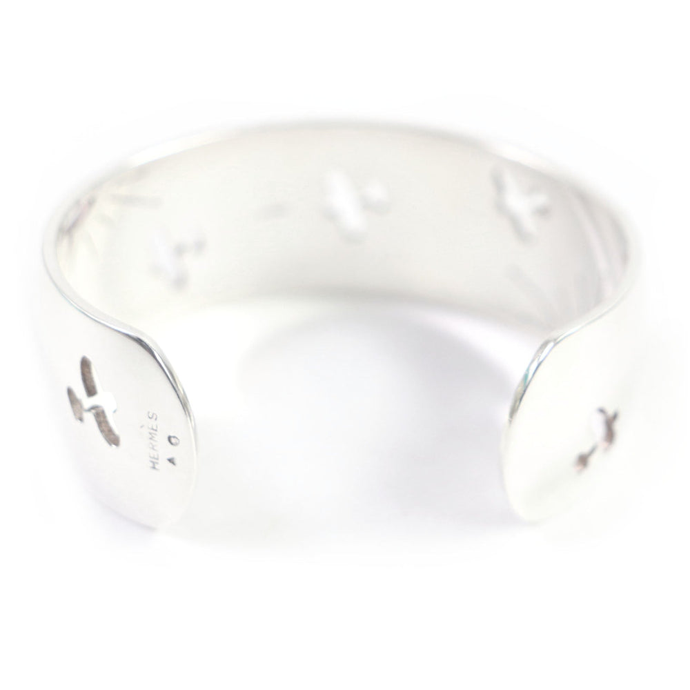HERMES Bangle Main�FSV925 Silver mens Used Authentic