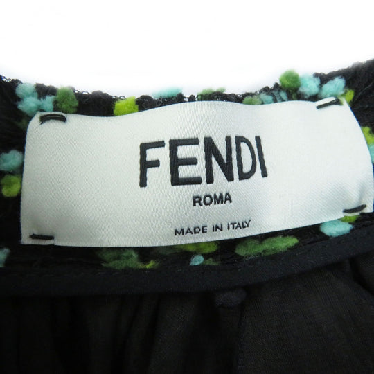 FENDI flare skirt FQ6560 Outer: 50% nylon, Outer: 50% acrylic, Lining: 100% silk Black green Women 36 Used Authentic
