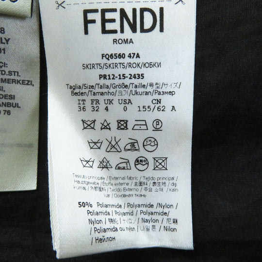 FENDI flare skirt FQ6560 Outer: 50% nylon, Outer: 50% acrylic, Lining: 100% silk Black green Women 36 Used Authentic