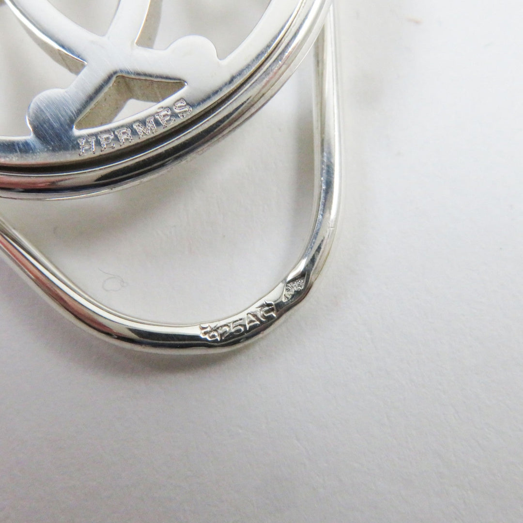 HERMES Money clip Main�FSV925 Silver kiss mens Used Authentic