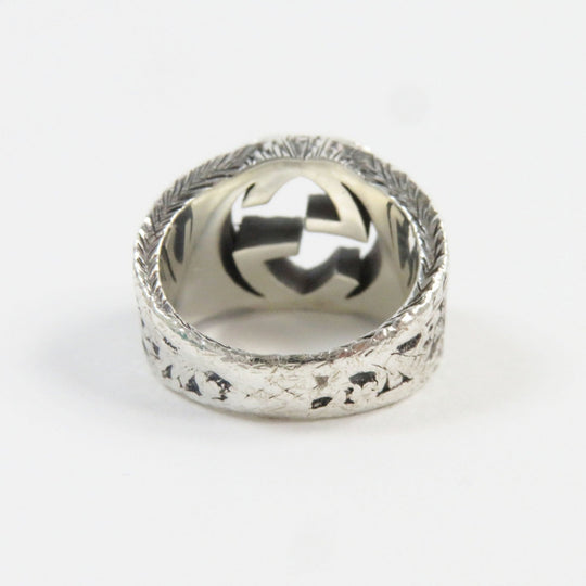 GUCCI Ring 455302-J8400-0811 Main�FAG925 Silver Arabesque Interlocking G mens 14 Used Authentic