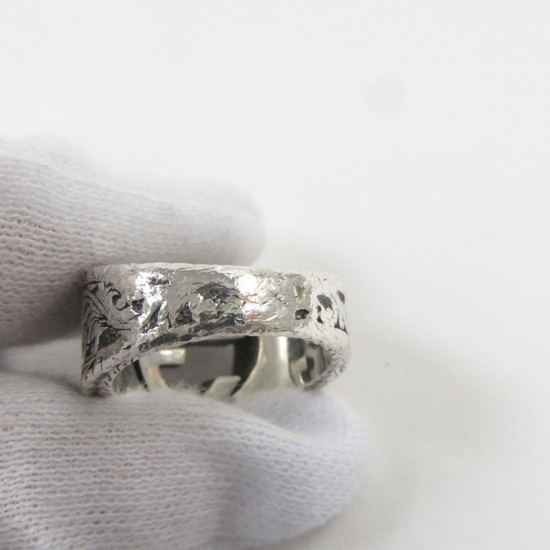 GUCCI Ring 455302-J8400-0811 Main�FAG925 Silver Arabesque Interlocking G mens 14 Used Authentic
