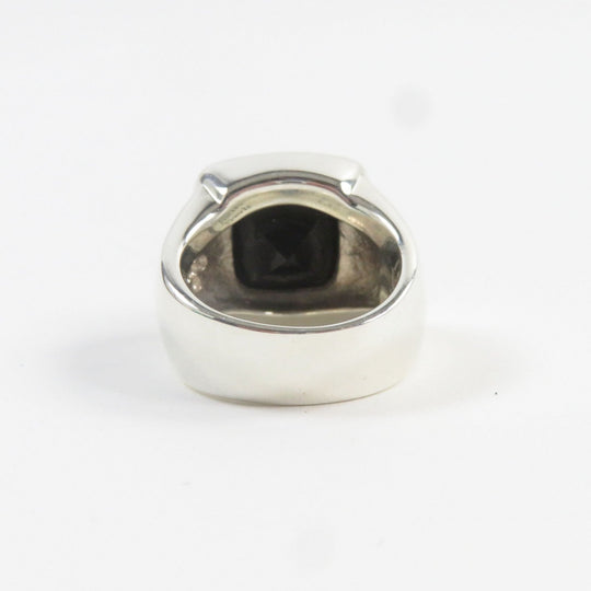 Justin Davis Ring SRJ152 Main: SV925, Part: Diamond, Part: Onyx Silver black M.TS Ring mens Used Authentic