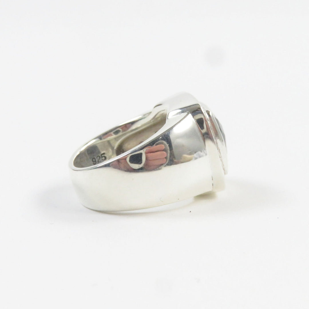 Justin Davis Ring SRJ152 Main: SV925, Part: Diamond, Part: Onyx Silver black M.TS Ring mens Used Authentic
