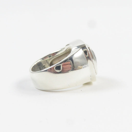 Justin Davis Ring SRJ152 Main: SV925, Part: Diamond, Part: Onyx Silver black M.TS Ring mens Used Authentic