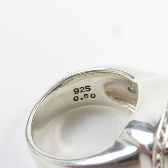 Justin Davis Ring SRJ152 Main: SV925, Part: Diamond, Part: Onyx Silver black M.TS Ring mens Used Authentic