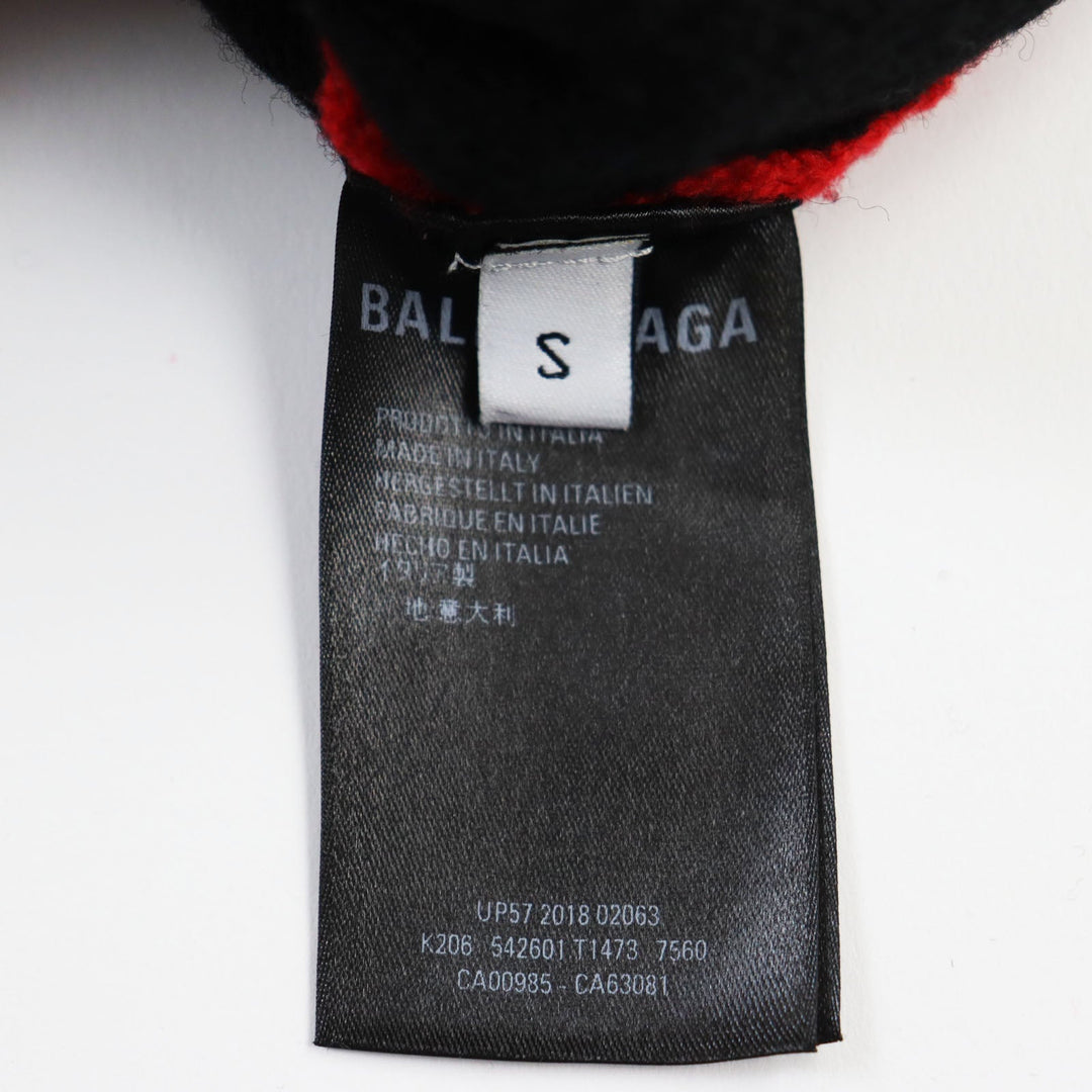 BALENCIAGA knit 542601 Main: 97% wool, Main: 2% polyamide (nylon), Main: 1% polyester Red black mens S Used Authentic