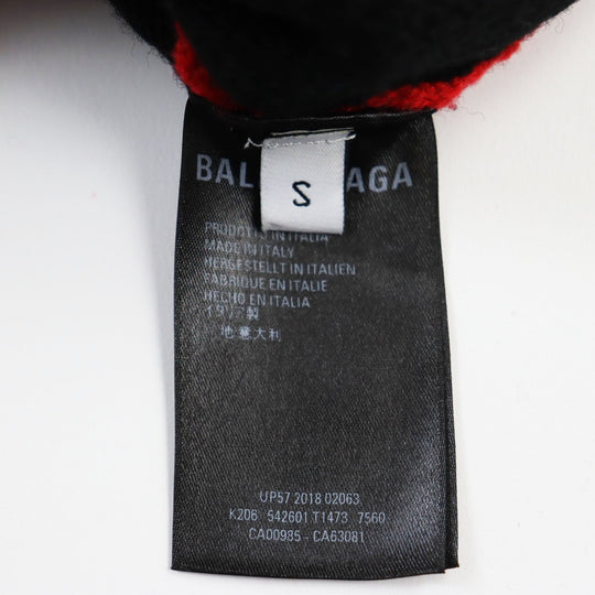 BALENCIAGA knit 542601 Main: 97% wool, Main: 2% polyamide (nylon), Main: 1% polyester Red black mens S Used Authentic