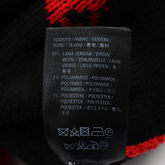 BALENCIAGA knit 542601 Main: 97% wool, Main: 2% polyamide (nylon), Main: 1% polyester Red black mens S Used Authentic