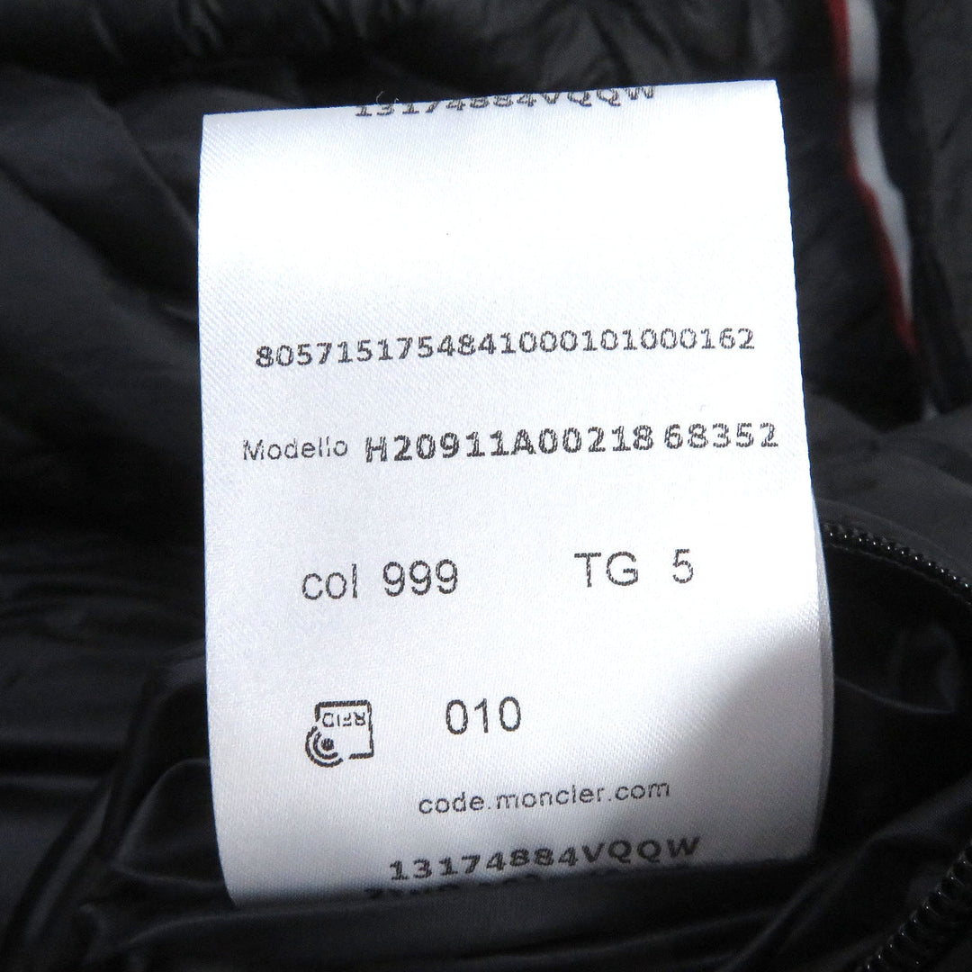 MONCLER Down jacket Main: 100% nylon, Filling: 90% down, Filling: 10% feather, Rib: 100% polyester black MELAMPYRE mens 5 Used Authentic